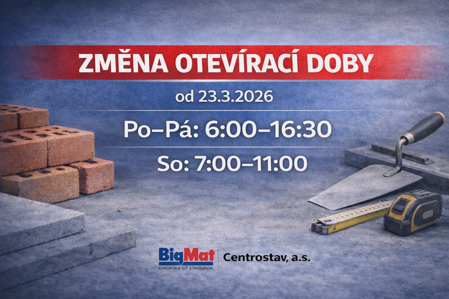 Otevírací doba otevírací doba jaro 2026