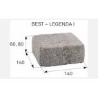 BEST-LEGENDA  I ostařený povrch, 60x140x140mm,  přírodní