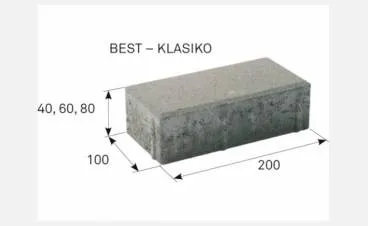BEST-zámková dlažba KLASIKO 80mm, standard    žlutá