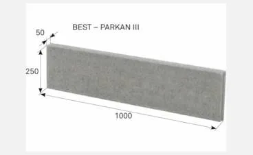 BEST-PARKAN III obrubník 250x1000x50mm, červený