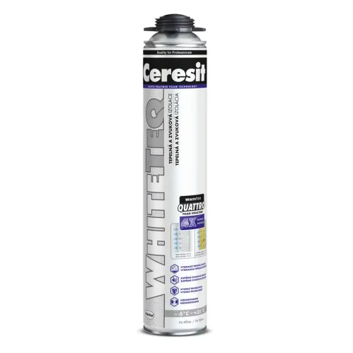CERESIT Pěna montážní pistolová nízkoexpanzní WhiteTeq 750 ml