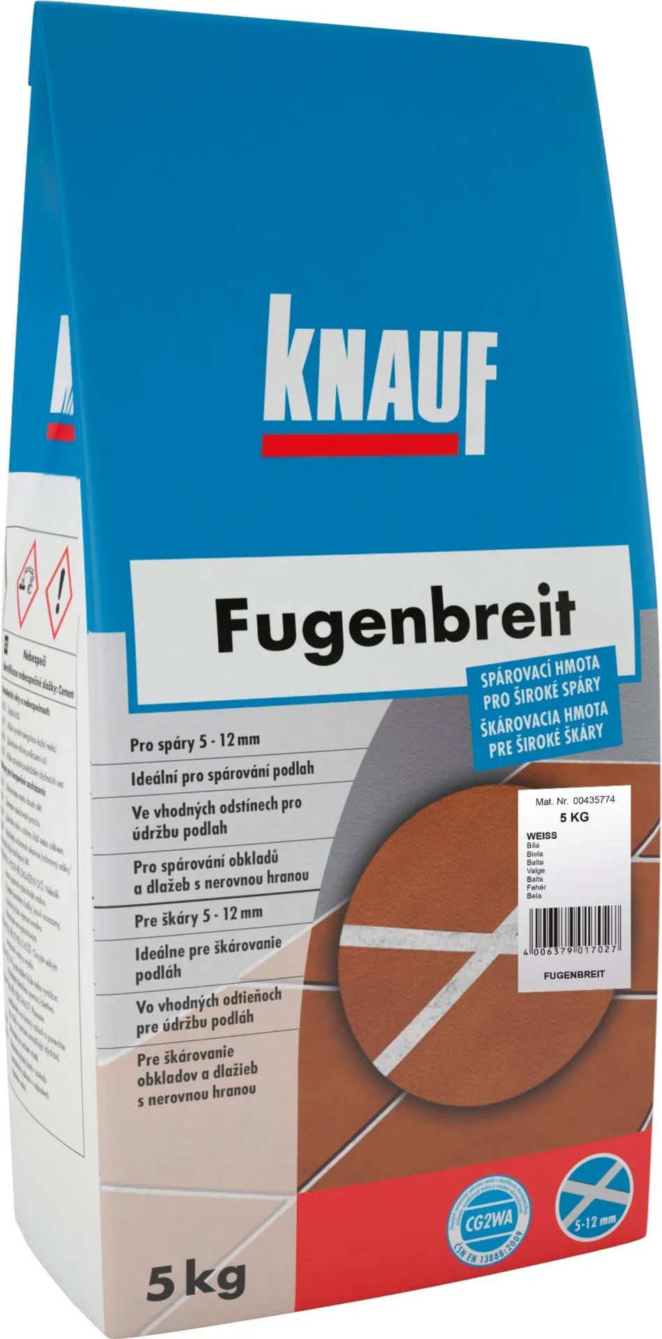 spárovací hmota KNAUF fugenbreit 5kg na spáry  5-12mm, bahamabeige