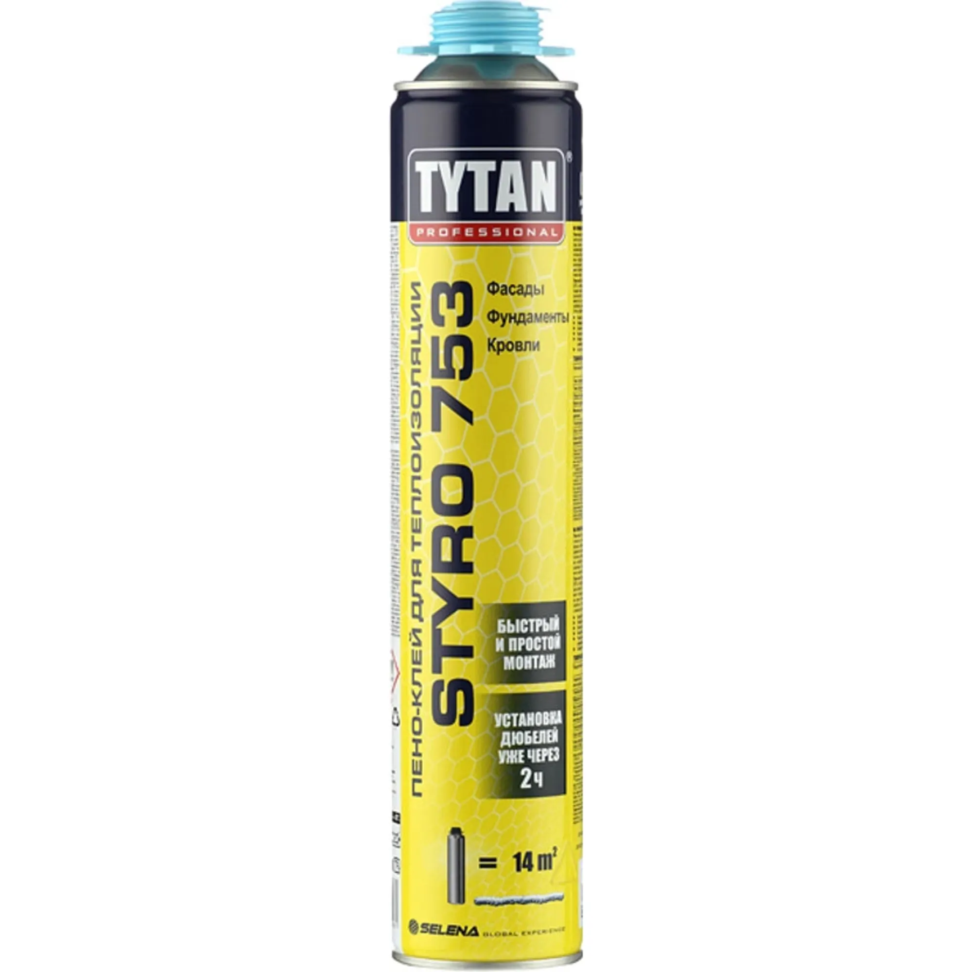 Lepidlo-pěna na polystyren TYTAN STYRO 753PU, 750ml-pistolová