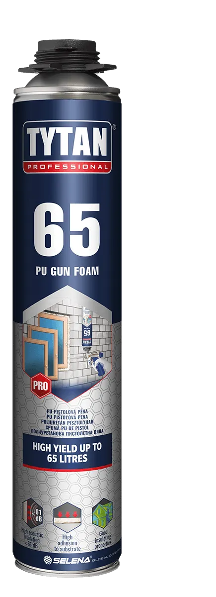 MONTÁŽNÍ PĚNA TYTAN 65 pistolová 870ml - zimní nízkoexpanzní