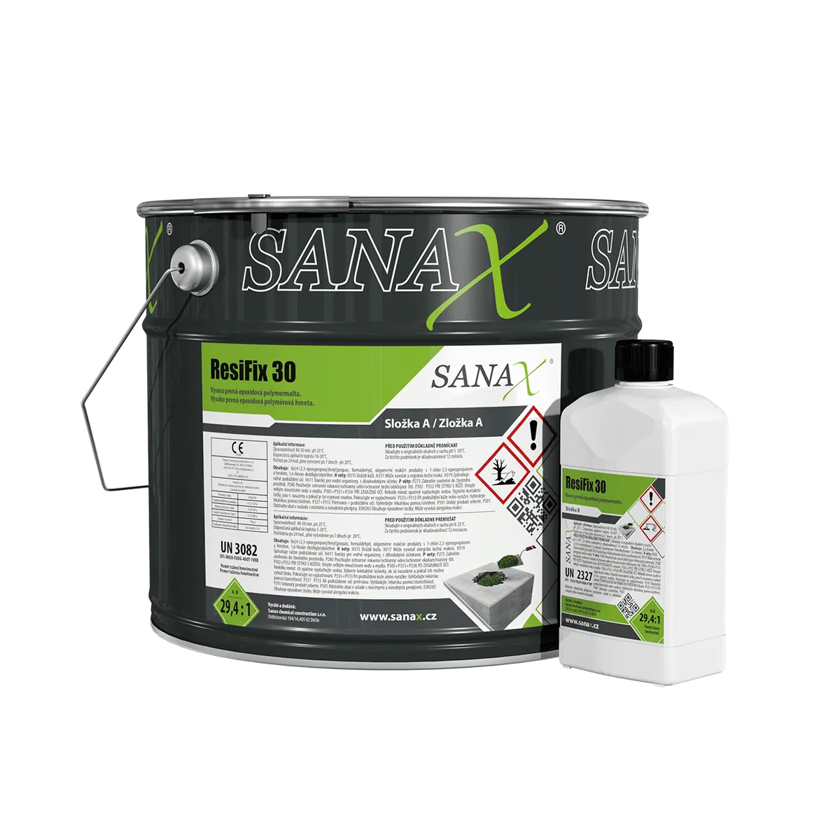 SANAX RESIFIX 30, vysocepevnostní epoxidová nesmrštivá polymermalta, 4kg