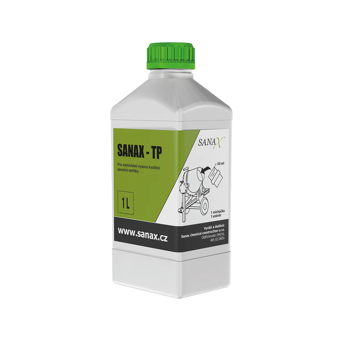 SANAX   TP tekutá provzdušňovací přísada do sanaxní omítky,  1,0l  -  složka B na 40 pytlů A
