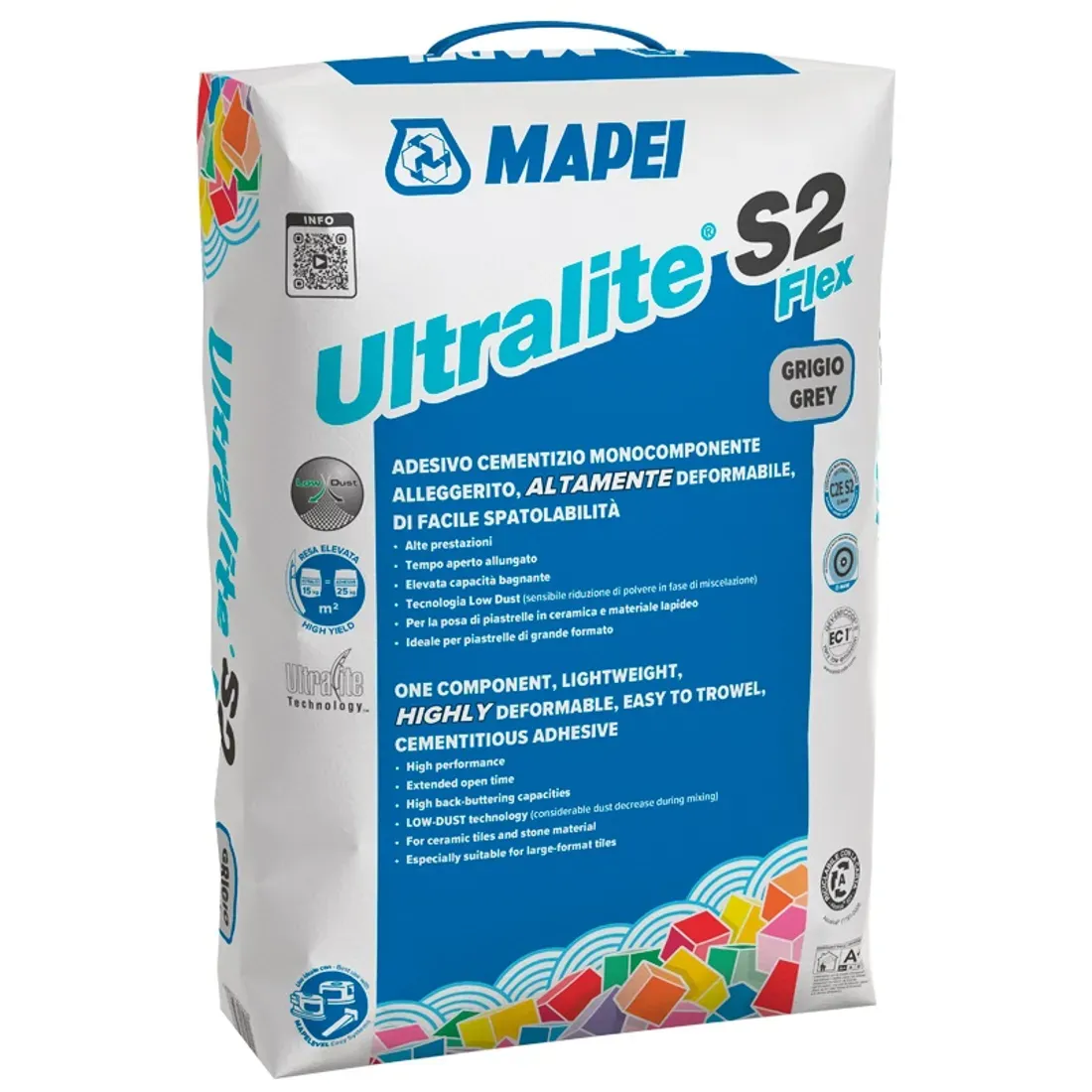 MAPEI ULTRALITE S2 FLEX (LD) šedé flexi lepidlo C2ES2, 15kg