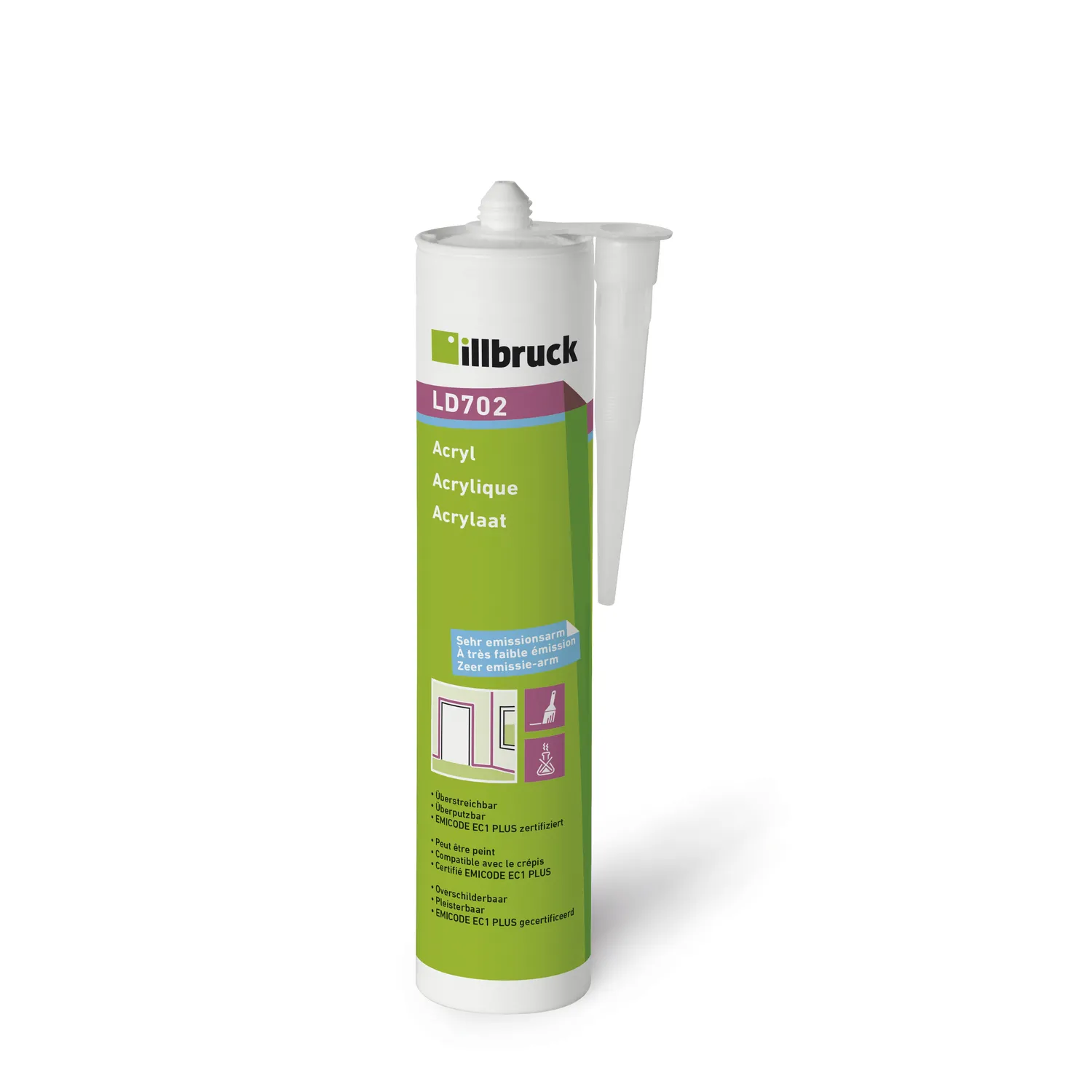 AKRYLOVÝ TMEL ILLBRUCK LD702 interierový 310ml, šedý