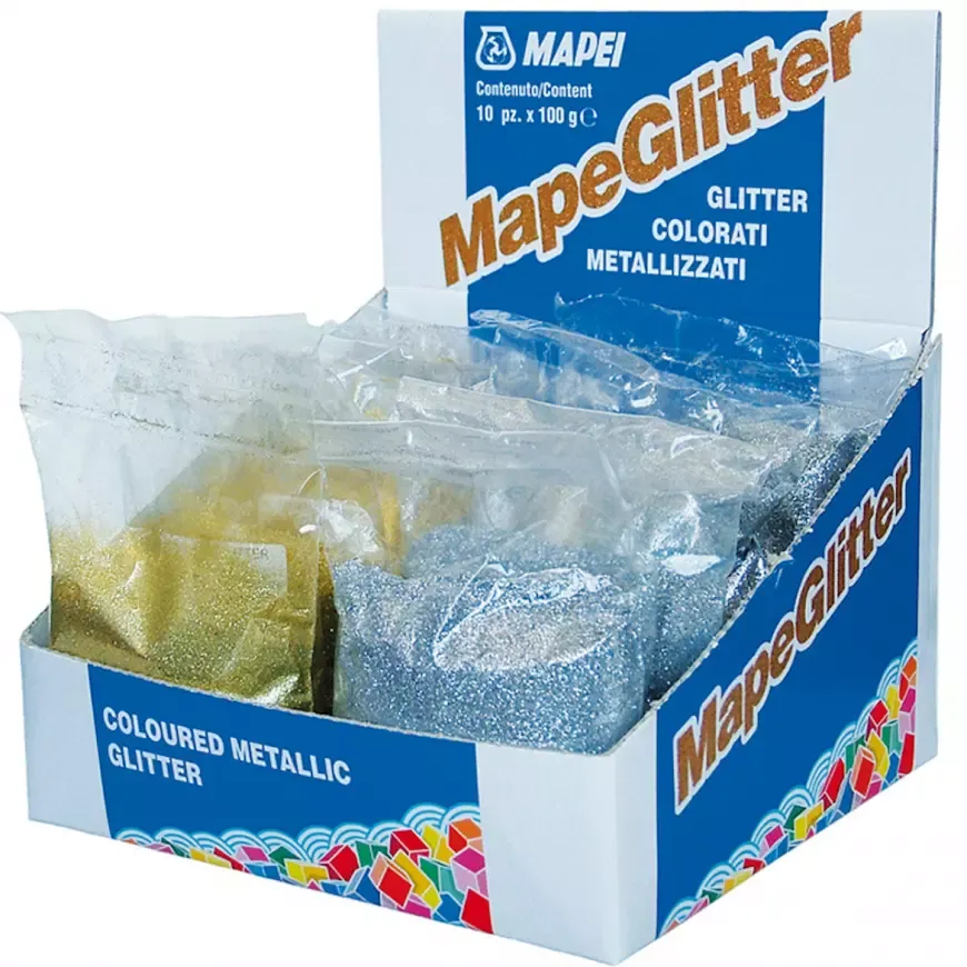 MAPEGLITTER barevné kovové glittery do Kerapoxy design, 100g, zlaté