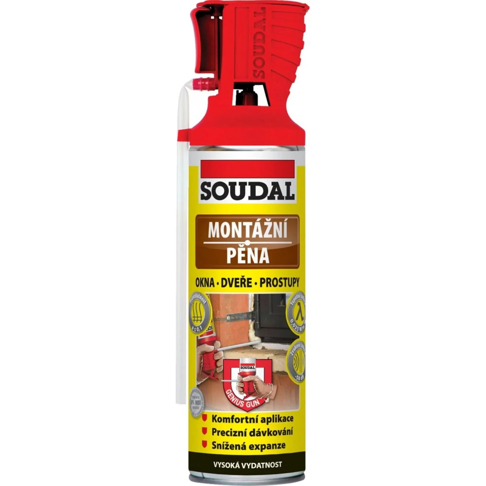 MONTÁŽNÍ PĚNA  SOUDAL Genius 500ml+20% - 600ml