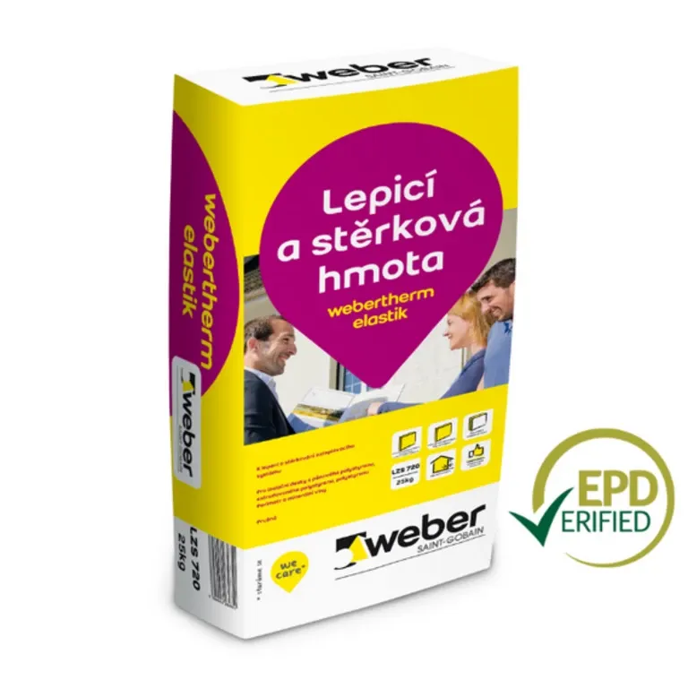 Lepidlo  na polystyren, vatu,extrudovaný pol,perimetr, šedé, WEBER THERM elastik, 25kg