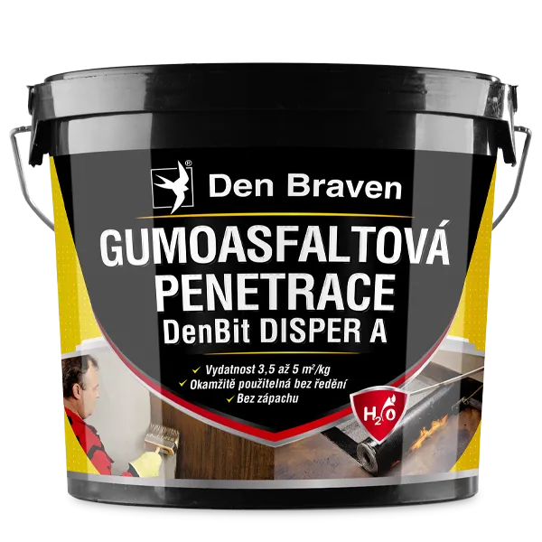 DenBraven DenBit DISPER A - Gumoasfaltová penetrace 10 kg kbelík černá