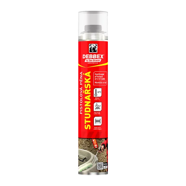 DenBraven Studnařská pěna 750 ml pistolová dóza světle žlutá