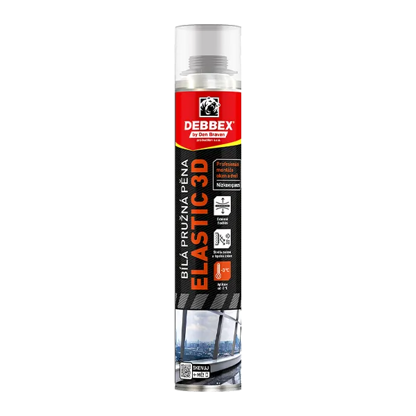 DenBraven Bílá pružná pěna ELASTIC 3D 750 ml pistolová dóza bílá