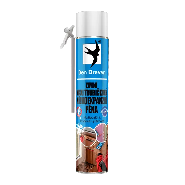 DenBraven Zimní maxi trubičková nízkoexpanzní pěna do -15 °C 825 ml trubičková dóza žlutá
