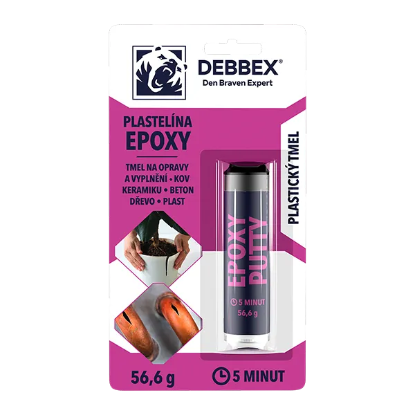 DenBraven Plastelína Epoxy 56,6 g blistr světle černá