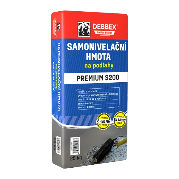 DenBraven Samonivelační hmota na podlahy PREMIUM S200 25 kg pytel šedá