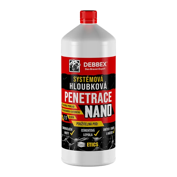 DenBraven Systémová hloubková penetrace NANO 1 l láhev transparentní
