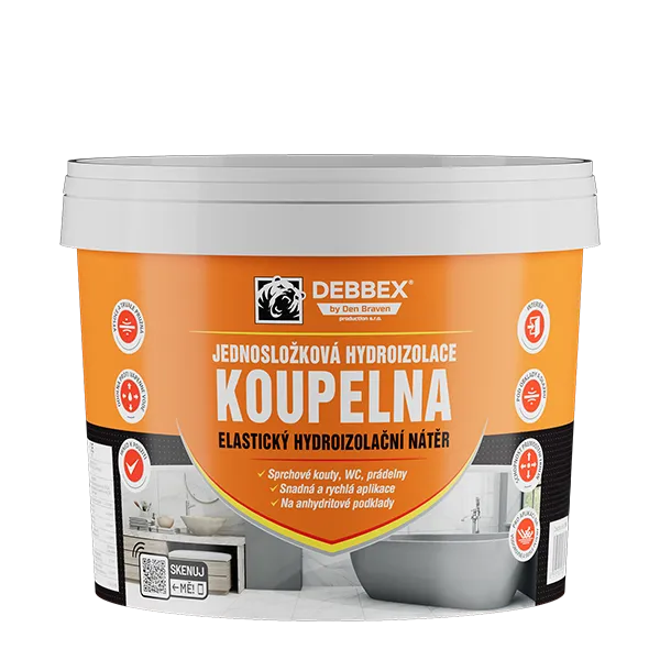 DenBraven Jednosložková hydroizolace KOUPELNA 2,5 kg kelímek medově hnědá