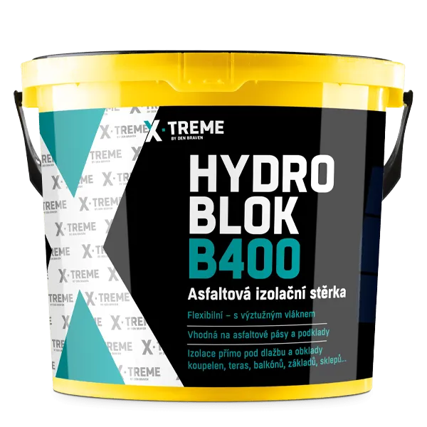 DenBraven HYDRO BLOK B400 - Asfaltová izolační stěrka 10 kg kbelík sytě hnědá až černá