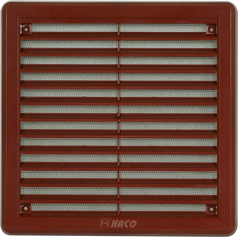 HACO Větrací mřížka se síťovinou - krytka 200x200 hnědá