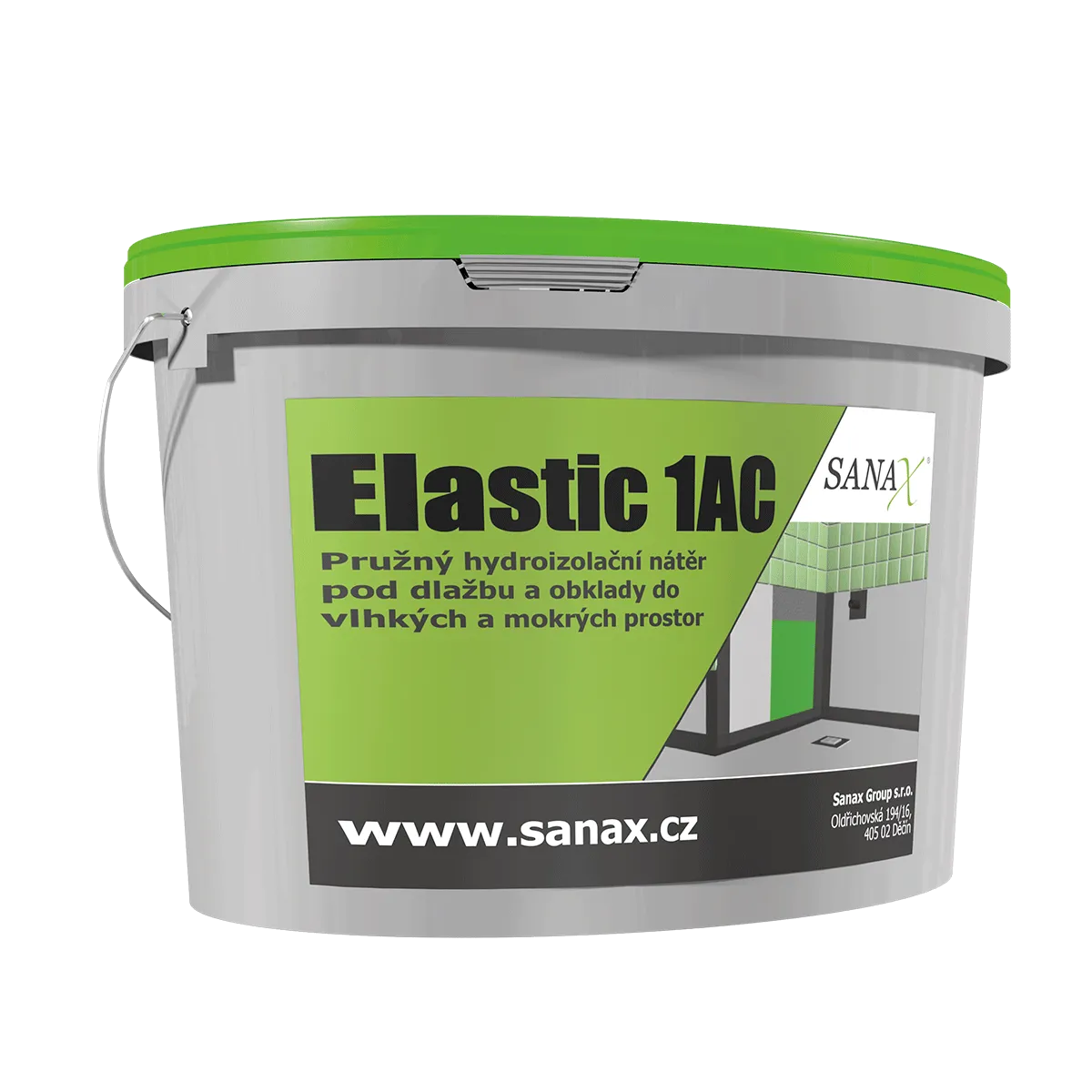 SANAX ELASTIC 1AC, hydroizolační akrylátový nátěr,  7,25kg