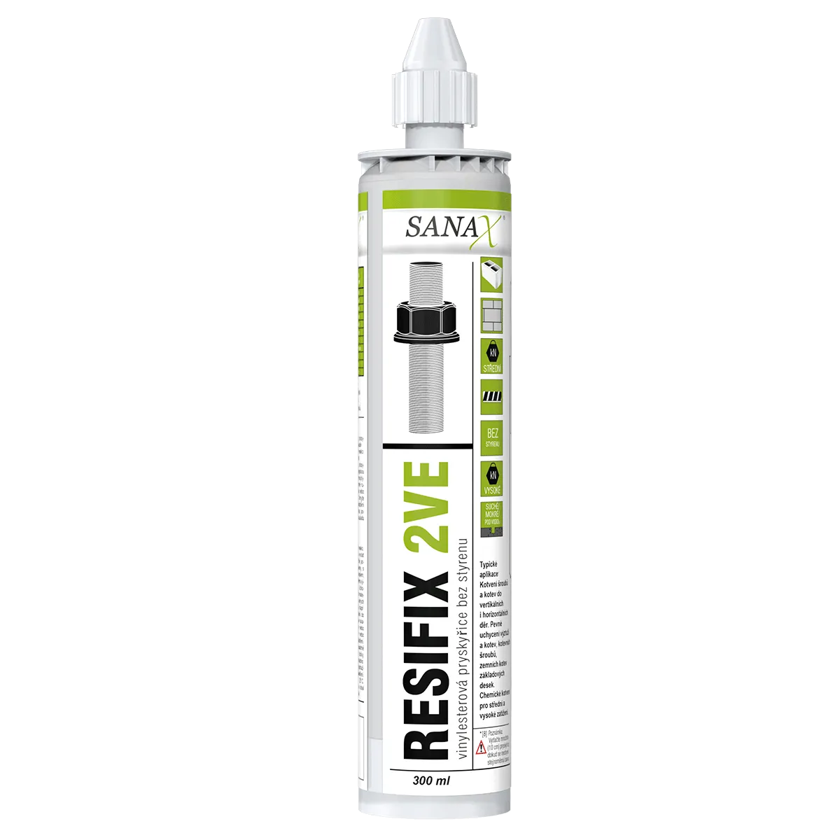 SANAX  RESIFIX 2VE, vinylesterová chemická kotva, 300ml