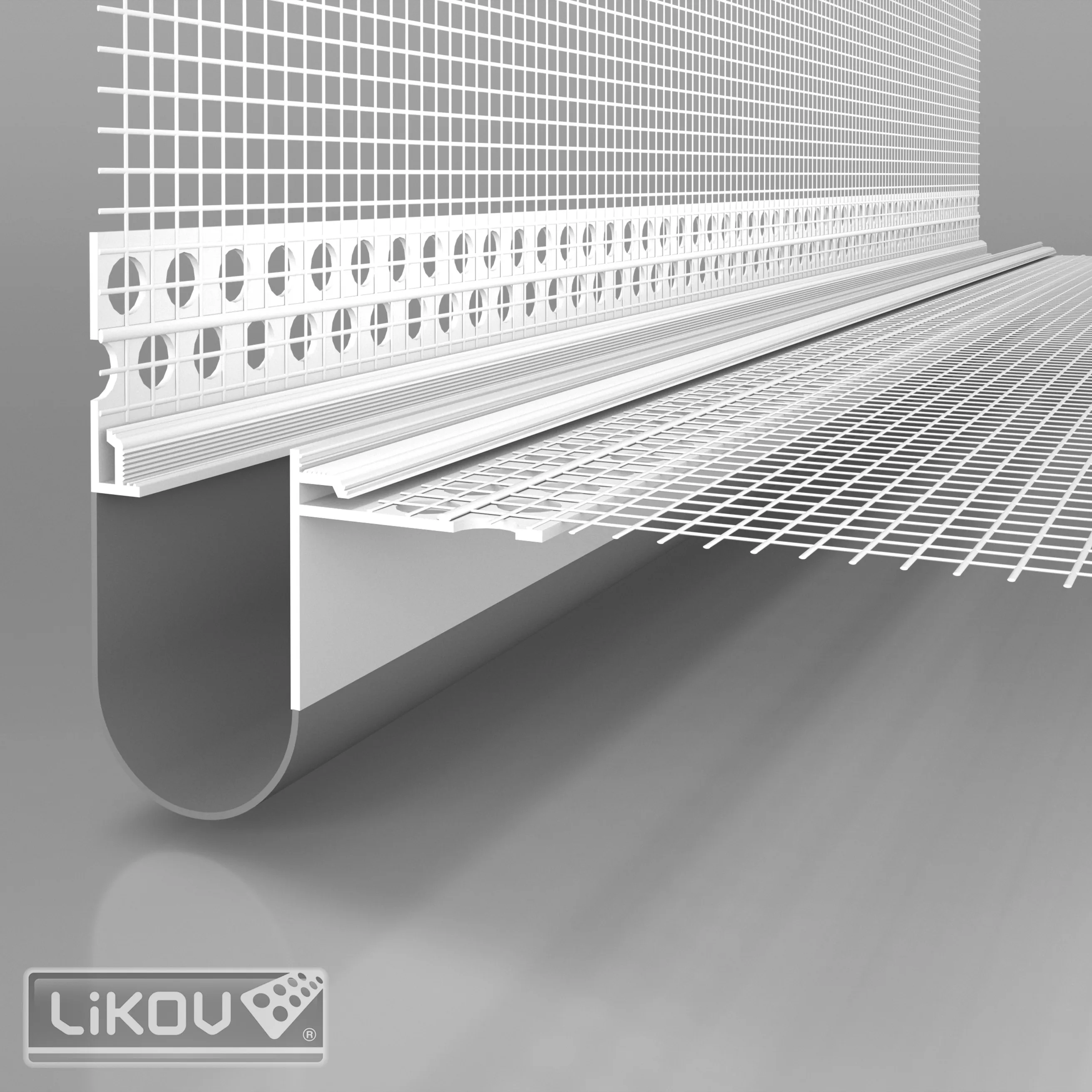 lišta dilatace rohová NH PVC 2,5m, tkanina 100x100mm, LIKOV