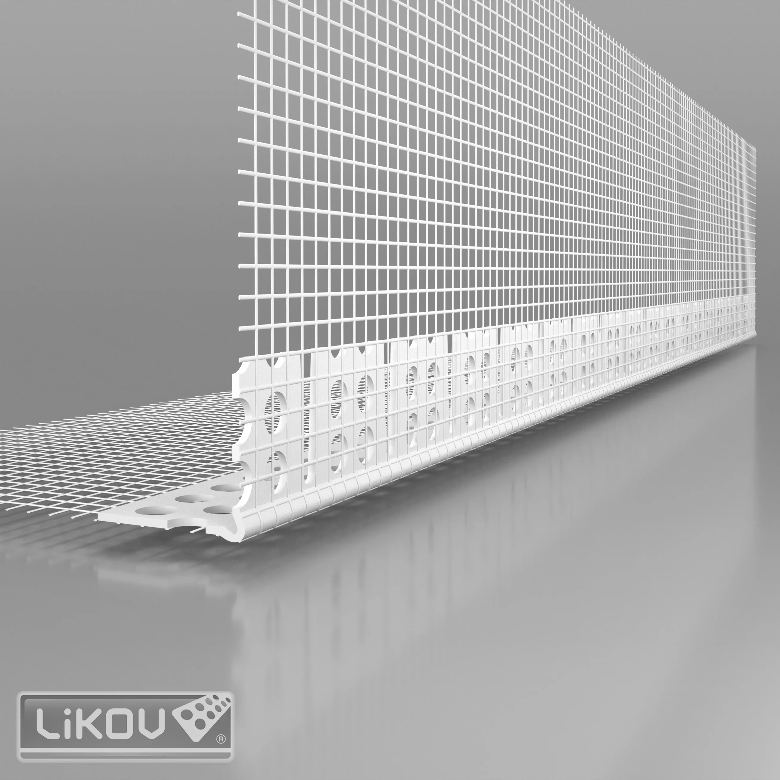 lišta klenbový profil PVC s tkaninou pro zateplení, 2500mm