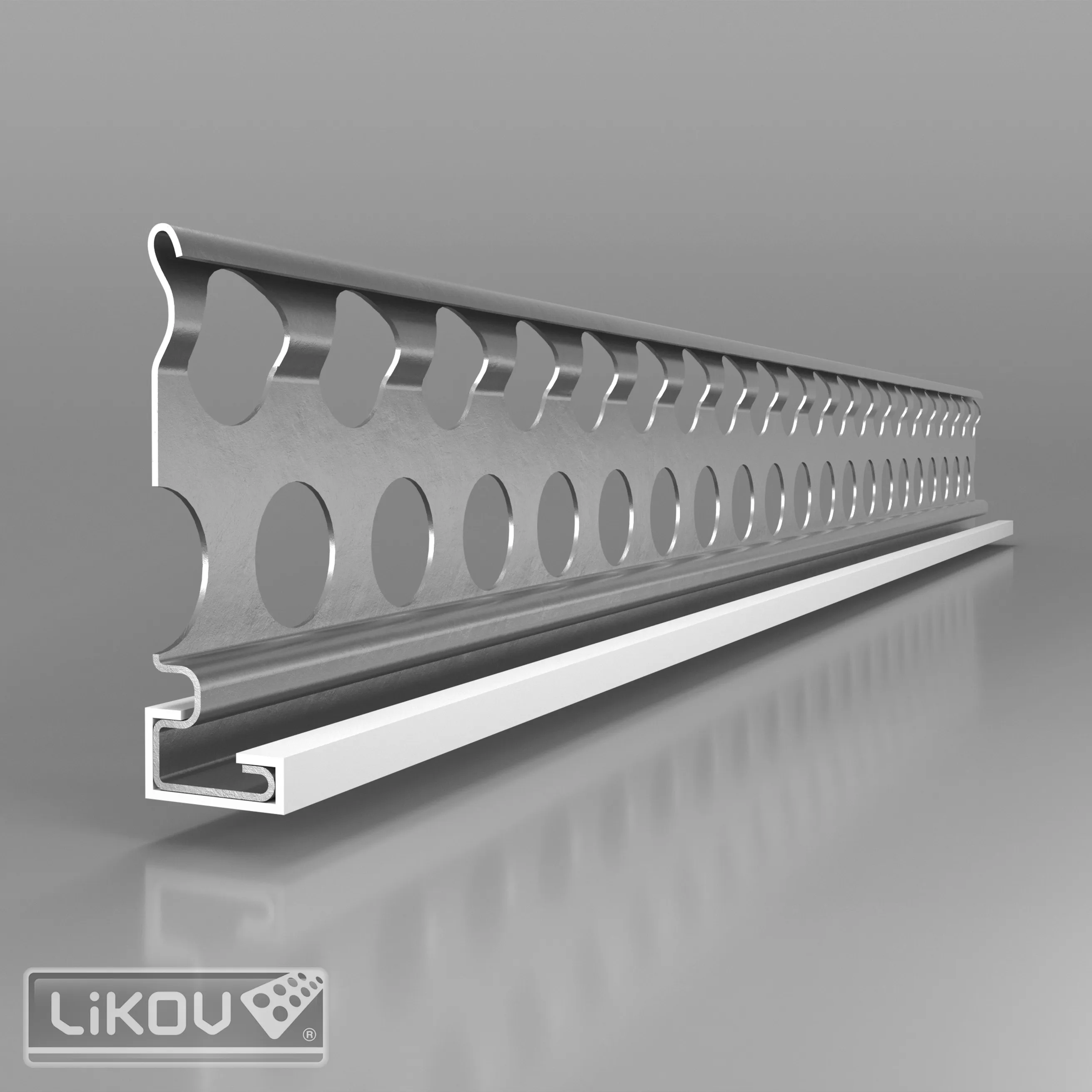 lišta CATNIC 6222 oddělovací a ukončovací PZE-UC, pozink+PVC hrana, tl.14mm, délka 3000mm
