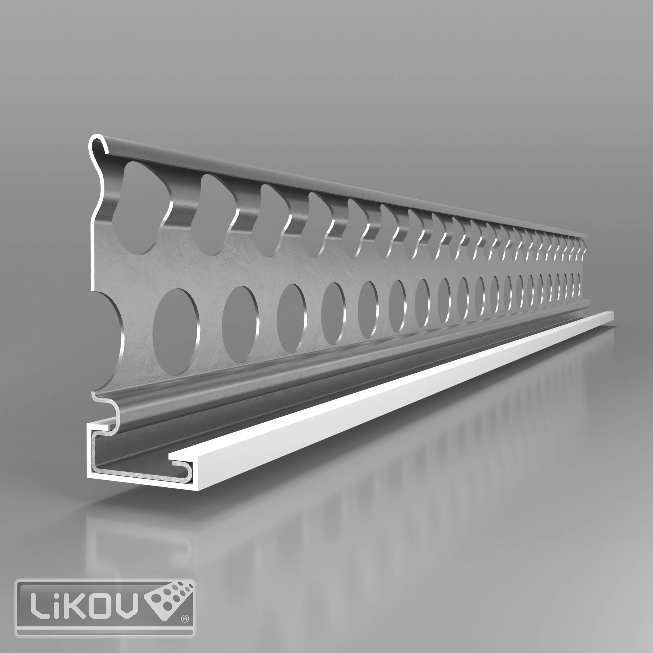 lišta CATNIC 6222 oddělovací a ukončovací PZE-UC, pozink+PVC hrana, tl.20mm, délka 3000mm