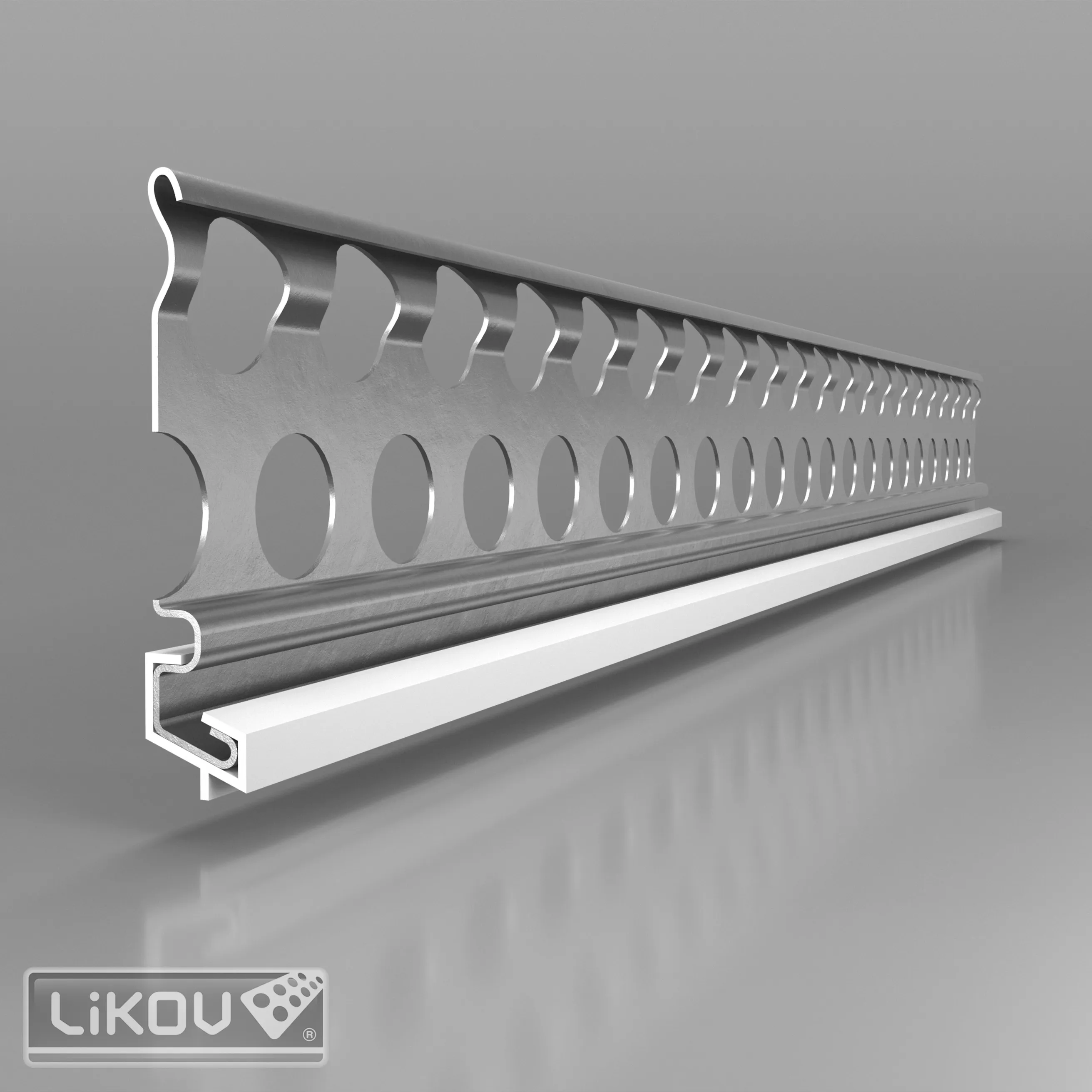 lišta CATNIC profil soklový pro venkovní omítky, 6227 s PVC pro tl.10mm, 3m