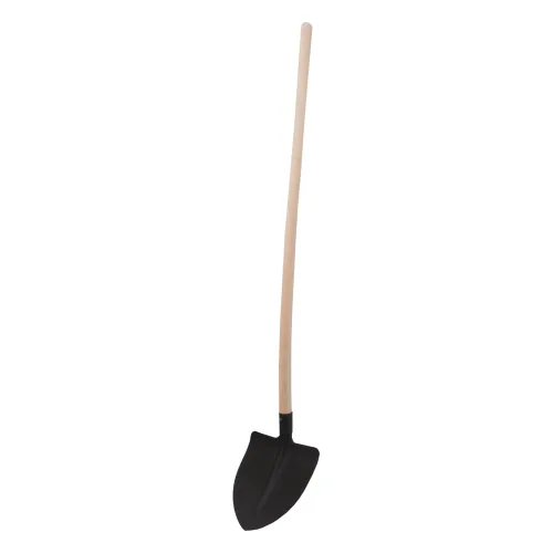 TOPTRADE Lopata ocelová, srdcovka, černý lak, s prohlou násadou