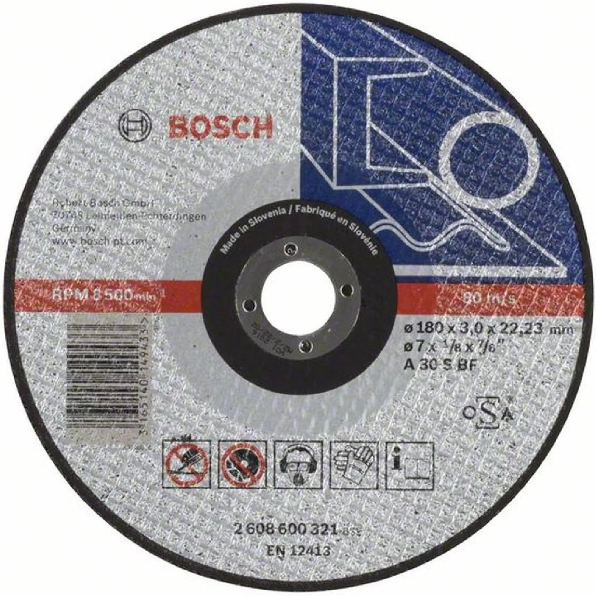 KOTOUČ na ocel BOSCH 180x3,2x22,23mm