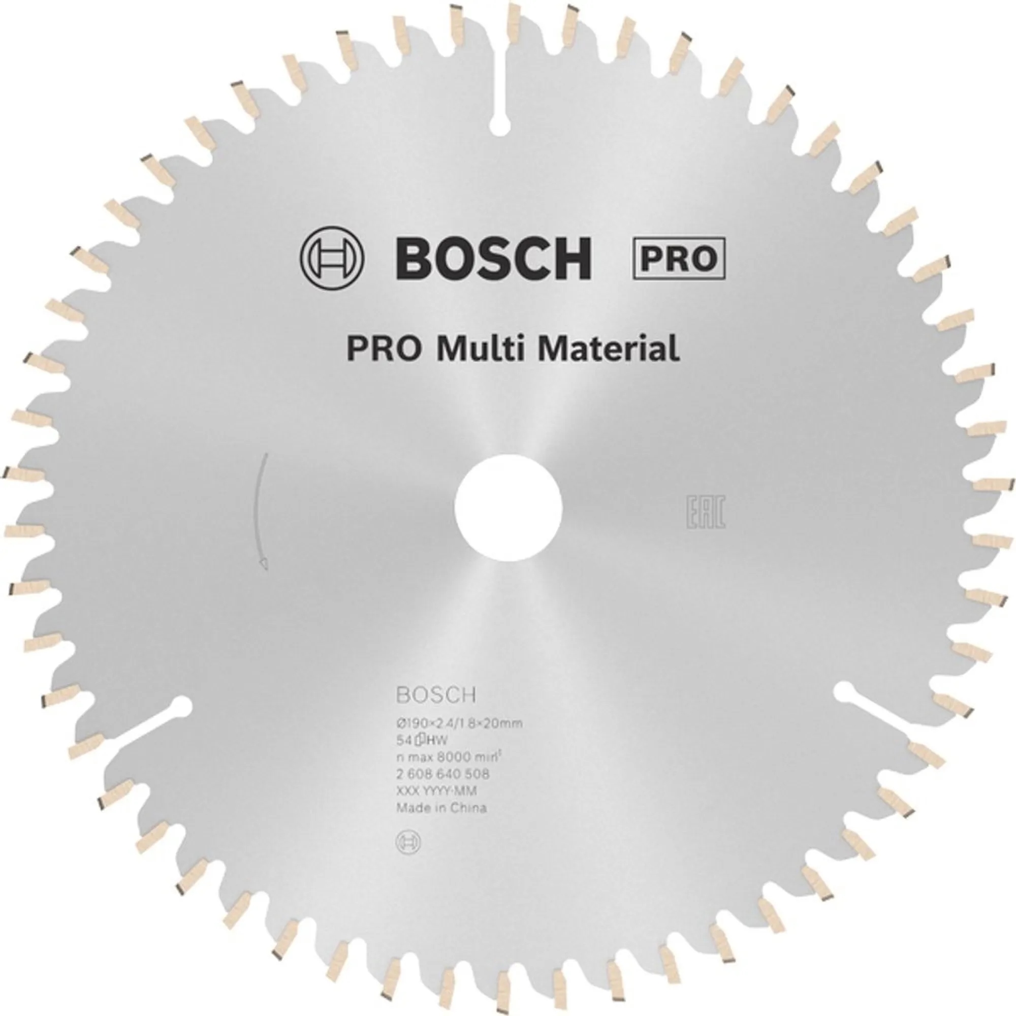 BOSCH Pilový kotouč Multi Material 190x2,4x20/16 54z