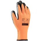 rukavice zimní, oranžový akrylový úplet máčený v latexu, ARDONSAFETY/REGARD 10"