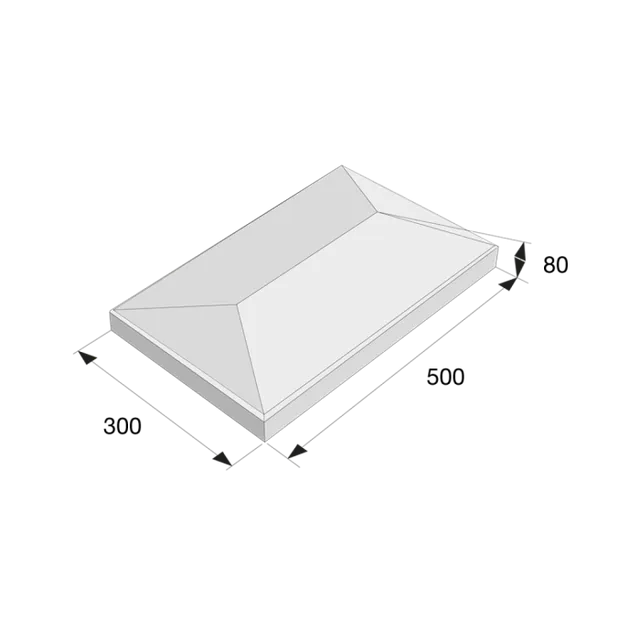ZÁKRYTOVÁ DESKA PRESBETON 500x300x80mm, ZD 3-20  na sloupek,  přírodní