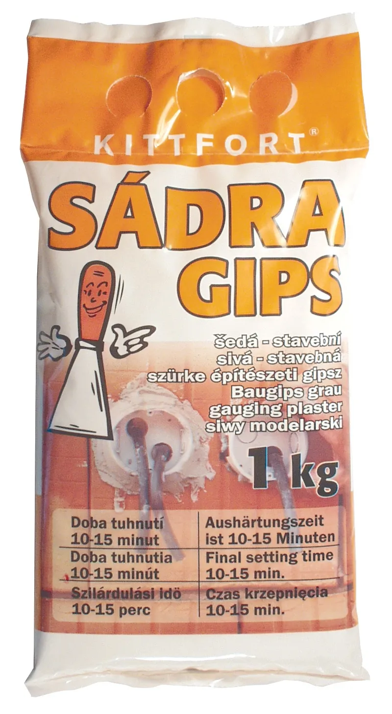 sádra šedá stavební 1kg Kittfort