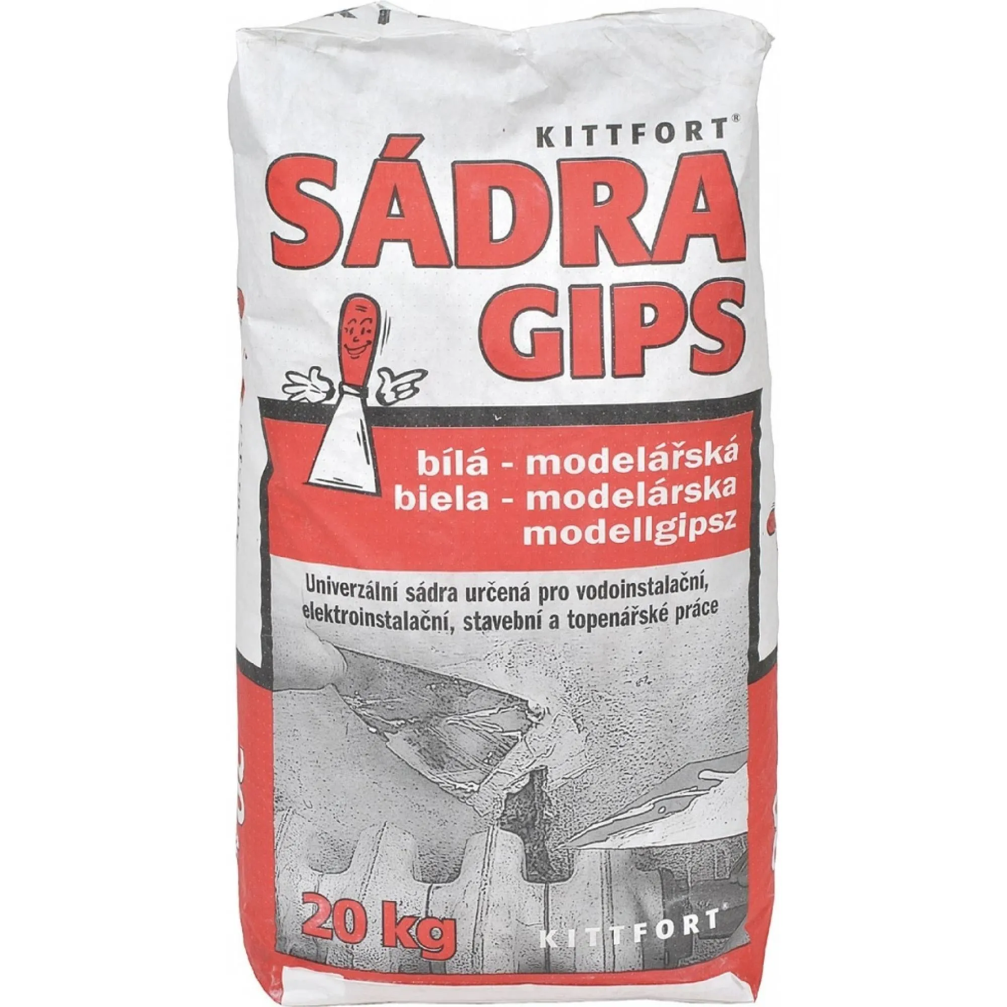 sádra bílá modelářská 40 kg pytel Kittfort
