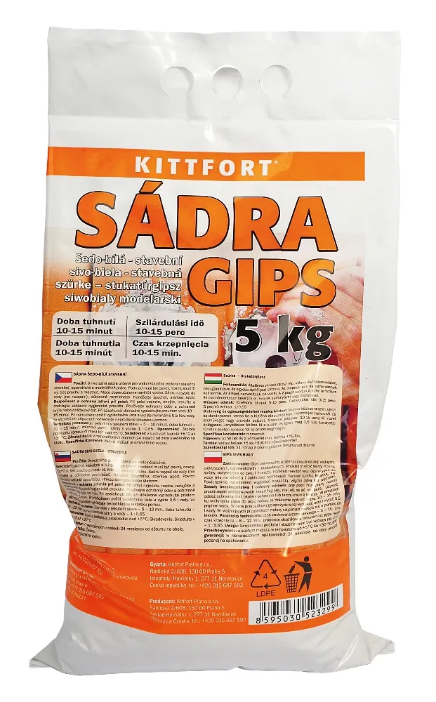 sádra šedá stavební 5kg Kittfort