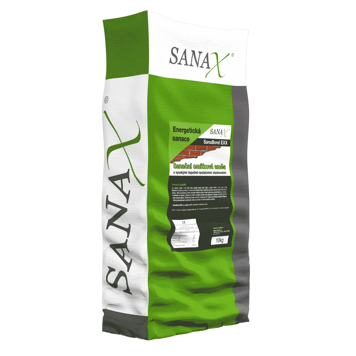 SANAX  SANABOND EXX sanační hydrofobní omítková směs s vysokými tepelně-izolačními vlastnostmi, 10kg