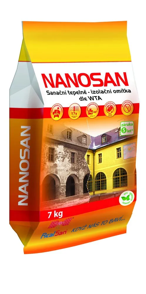 BAUREX nanosan vápenná tep.izolační sanační omítka, 72pyt/pal, 7kg    VÝPRODEJ