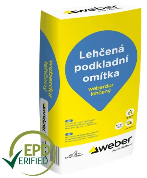 WEBER  dur MVC 680 lehčená jádrová omítka, 20kg