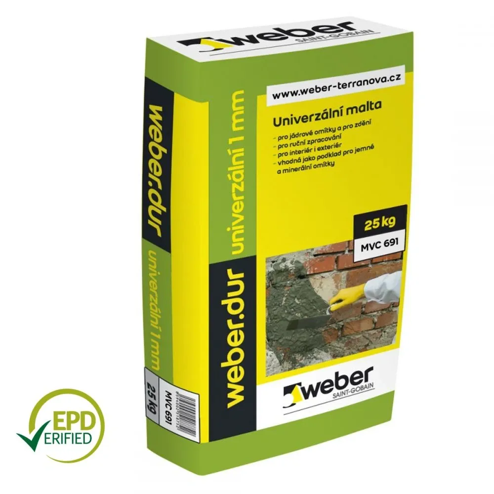 WEBER  MVC 691 univerzál zdicí a omítací malta, 1mm, 25kg, 42p/pal