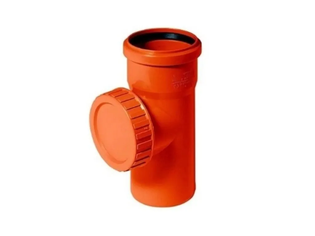 V  KGRE čisticí kus DN 110mm s víkem, oranžový