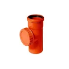 V  KGRE čisticí kus DN 200mm s víkem, oranžový