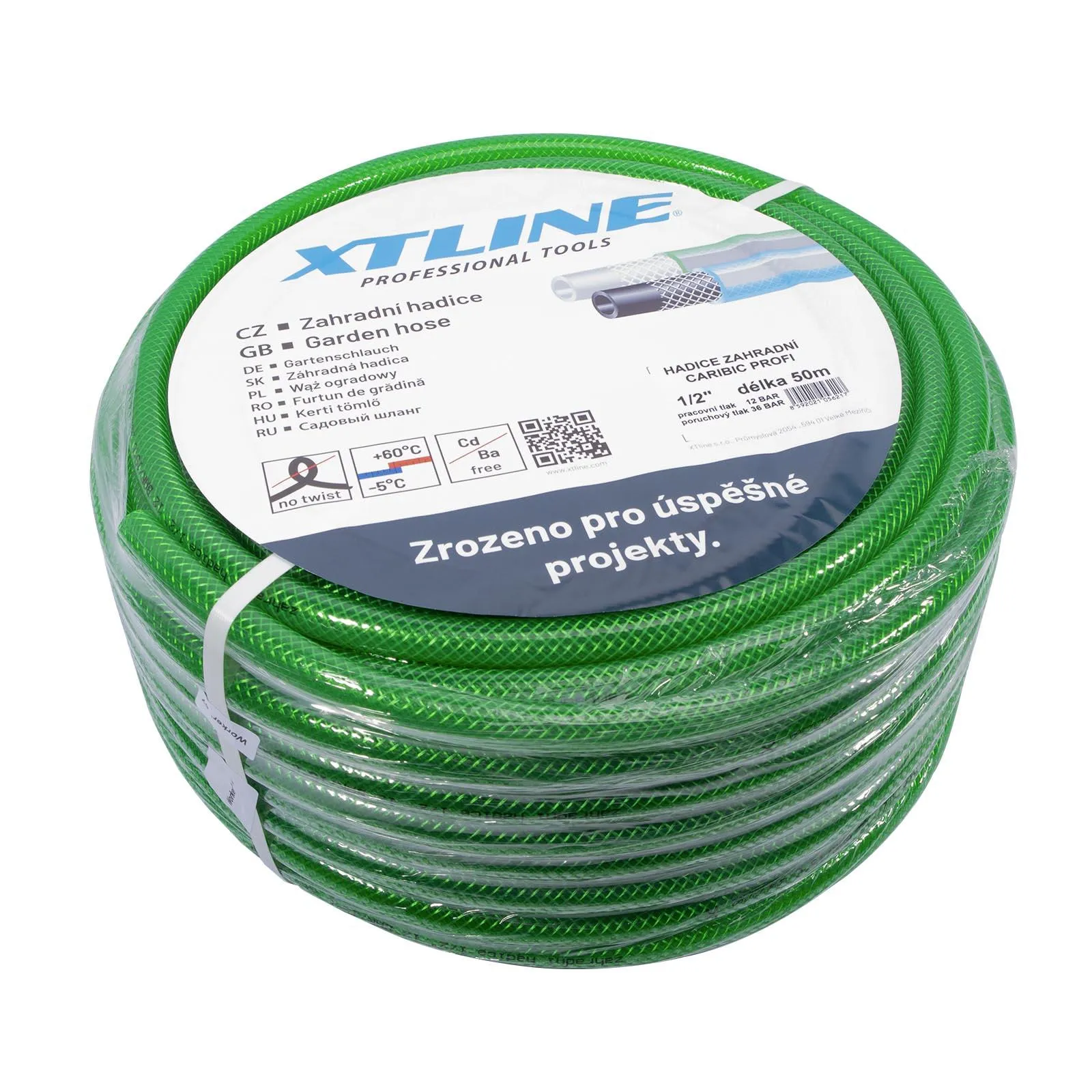 hadice 1/2'' 50m, zahradní průhledná zelená