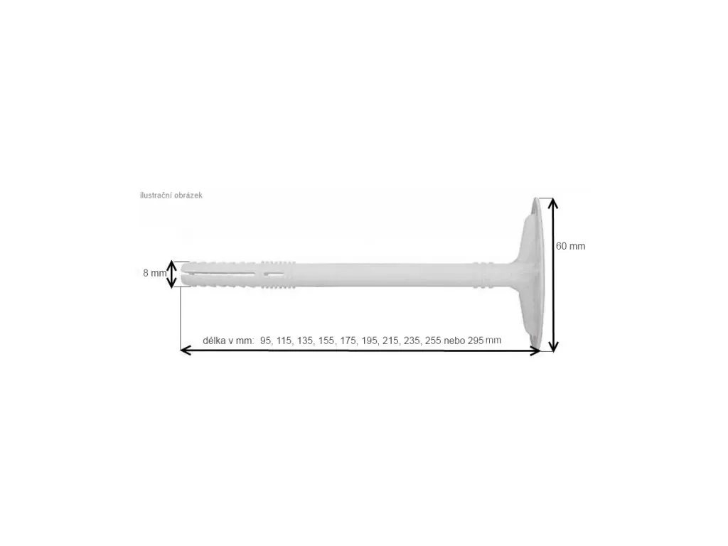 hmoždinka.EJOT IDK-T 8/60x175 plast.trn, pro plné materiály